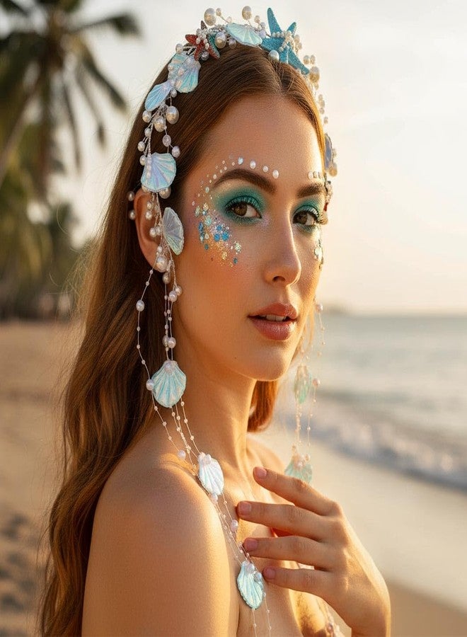 Unsutuo Shell Bridal Hair Vine Starfish Wedding Hair Accessories Pearl Beach Headpiece for Women - Image 5